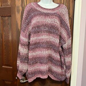 SO Purple Gradient Chunky Knitted Cozy Oversized Sweater Y2K